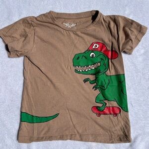 Eighty Eight Brown Tee with Green Dino and Red Skate Cap